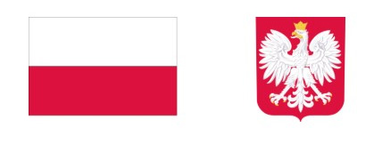 Flaga Polski i godło Rzeczypospolitej Polskiej