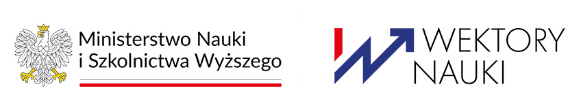 Logotyp Ministerstwa Nauki i Szkolnictwa Wyższego oraz programu Wektory Nauki